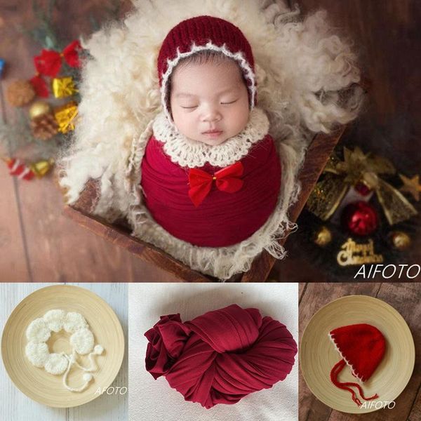 

caps & hats born pography props wraps antlers knitted hat for girls christmas outfits shawl roupa baby po accessories shoot studio, Yellow
