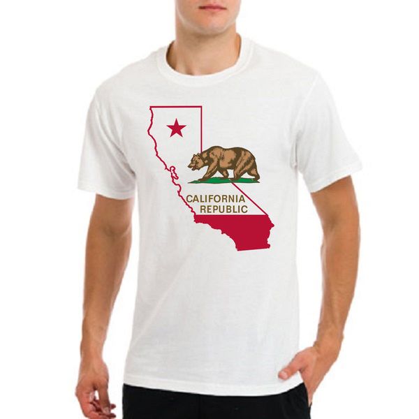 

summer fashion california republic bear state flag san francisco symbol logo white summer hooded sweatshirt hoodie men t shirt