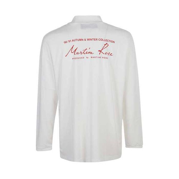 Moletons masculinos Correto Martine rose T-shirt Gola média manga longa primavera e outono t-shirt fundo tendência super quente