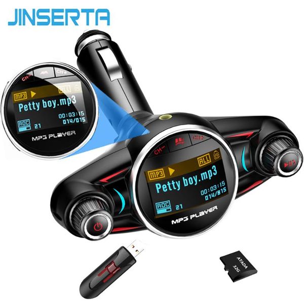 

jinserta car mp3 player car bluetooth fm transmitter aux modulator handskit music player with smart charge u disk