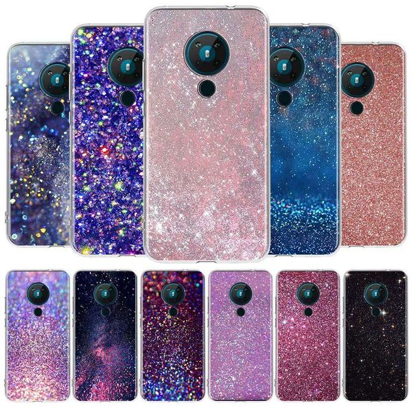 

glitter heart phone case for nokia 1.3 2.2 2.3 3.2 4.2 5.3 6.2 7.2 8.3 5g soft silicone back cover coque shell luxury funda capa