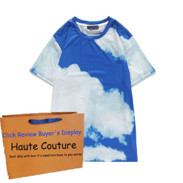 

20ss cloud short sleeve for mens high end boys tees casual printing hiphop t shirts fashion recw neck short sleeve t-shirts tees, White;black