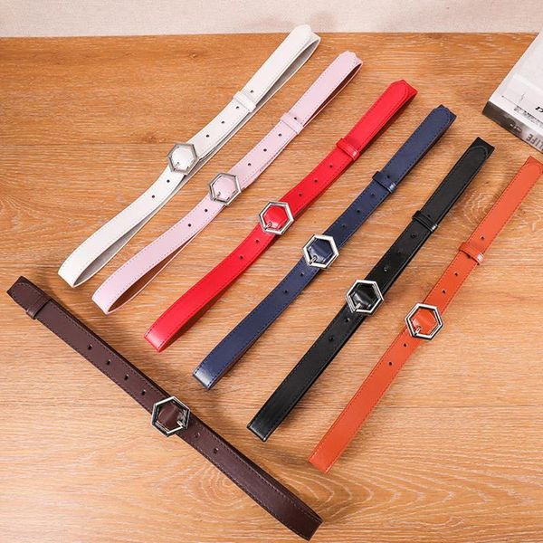 

belts for women leather belt chain dresses adjustable ladies jean metal circle buckle girdle buckle pure waistband belt k516, Black;brown