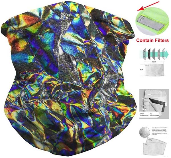 

reusable face mask reusable neck gaiter filter iced silk scarfs protective tools bandanna u.s.a flag skull geometric 7ym d2