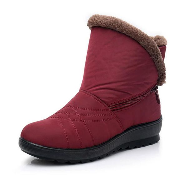 

snow boots womens winter warm plush thick booties fashion casual mama cotton shoes wedges non-slip waterproof australia classics, Black