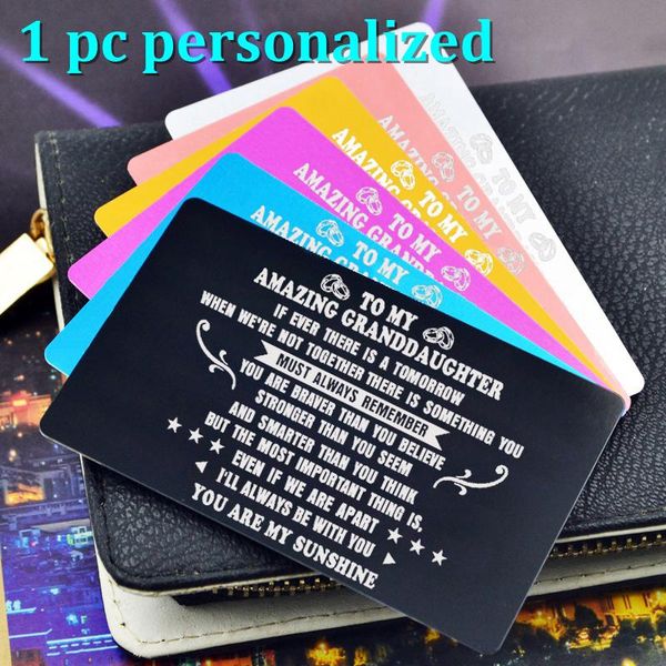 

greeting cards personalized metal wallet card insert custom laser engraved message romantic gift hand writting love kp010