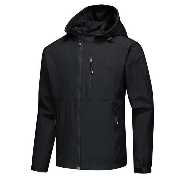 

fashion-men solid color sports long sleeve zipper door jacket loose thin jacket polyester breathable factory direct, Black;brown