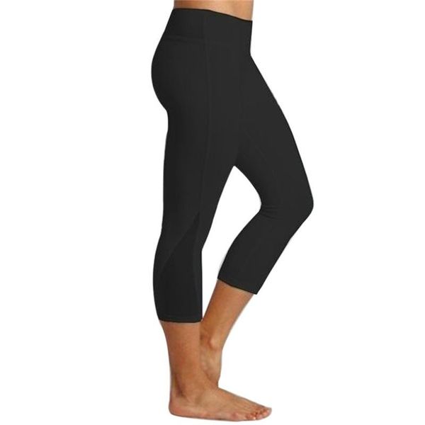 

yoga outfits summer women crop shorts fitness workout cropped sport leggings skinny capris 3/4 gym running 2021 #4m14, White;red