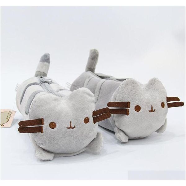 

cute gray cat plush toy the cat pencil case pen bag school supplies animal for children 7ruga