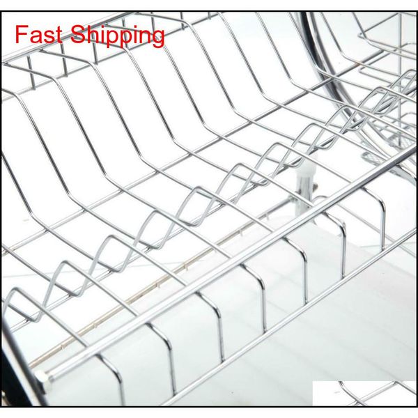 

2-tier multi-function stainless steel dish drying rack, qylllm packing2010