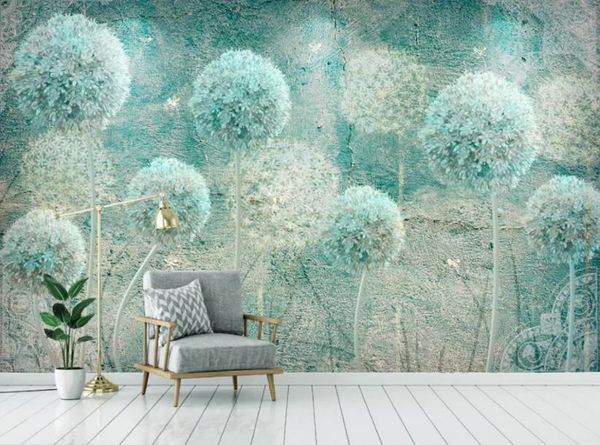 

custom p wallpaper 3d murals european nostalgic retro abstract dandelion p bedroom background wall papers home decor
