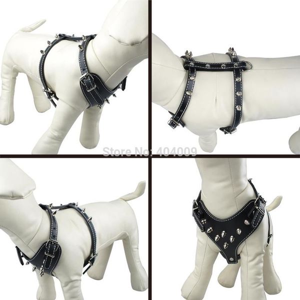 

adjustable spiked studded pet puppy dog harness chest 13.5\"-17\" fit for small breeds bbyhbu