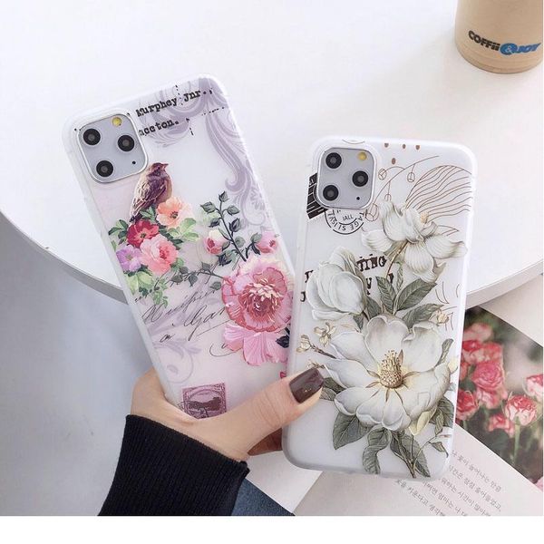 

soft matte 3d relief flower phone for iphone 11 11pro max x xr xs 6 6s 7 8 plus se2 wmtiaw