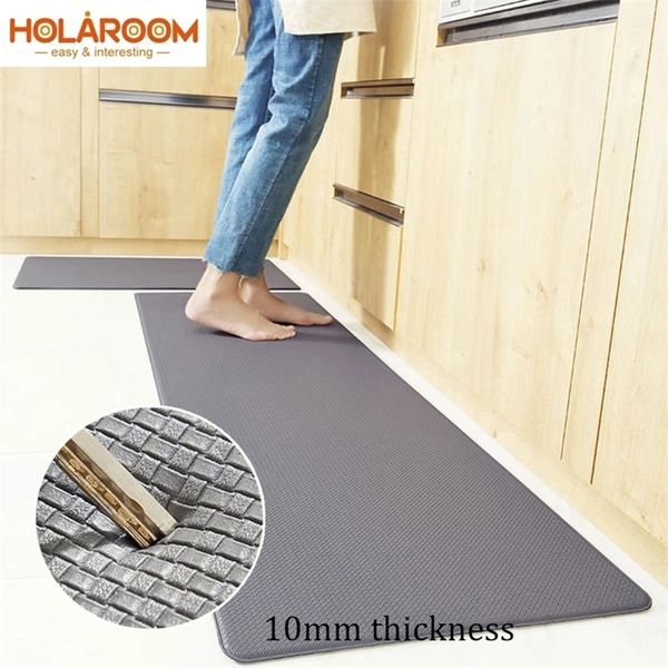 Cozinha esteira PU couro piso tapetes à prova d 'água à prova de óleo anti skid pant pvc tapete balcony corredor decoração home entrada entrada 220301