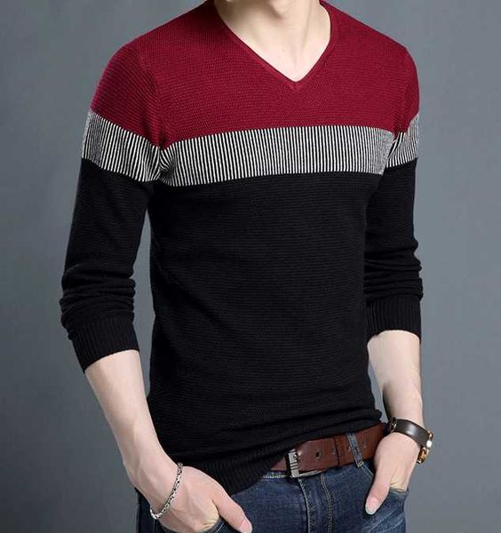 

men loose autumn winter sweater 2403, White;black