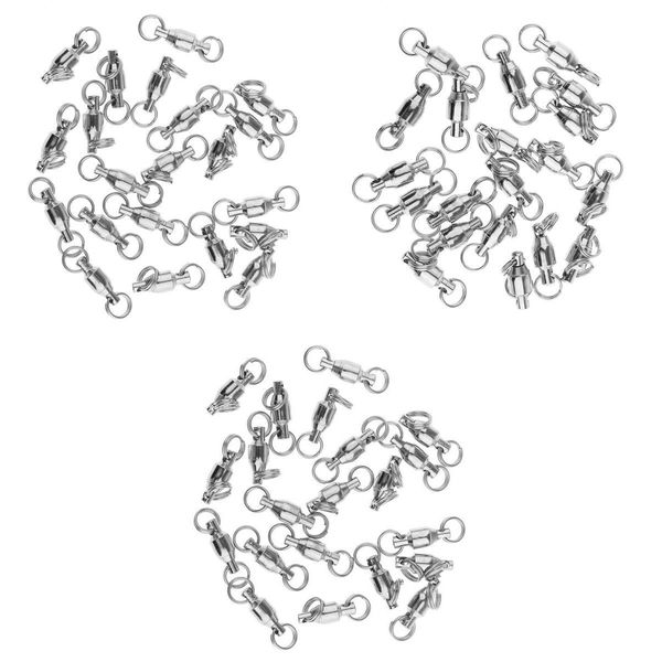

60pcs шариковый подшипник шарнирного разрезные кольца для морской рыбалки тяжелой работы 0 # 1 # 3 #