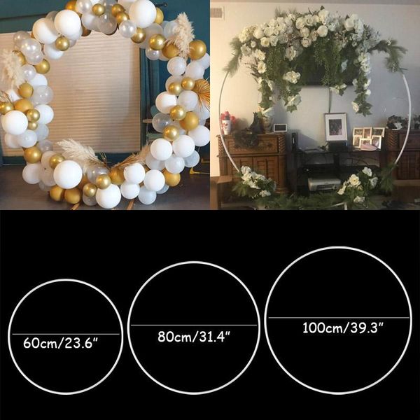 

60 80 100cm plastic artificial flower wreath frame wedding decoration diy arch bow balloon flowers garland christmas party decor yxlnck