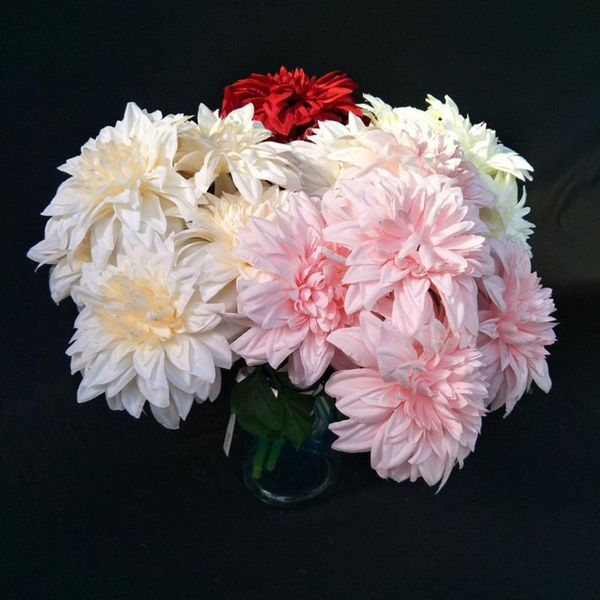 

2020 chrysanthemum double head dahlia simulation dahlia fake flower colorful fake flower wonderful wedding decoration