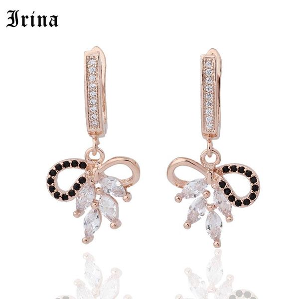 

dangle & chandelier irina 585 fashion design symmetrical sparkling delicate small earrings creative personality black and white wedding jewe, Silver