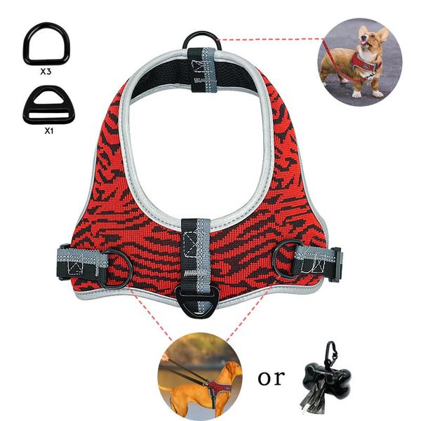 

reflective dog harness adjustable nylon pet mesh harness vest pet supplies for medium large dogs walking wmtnwx