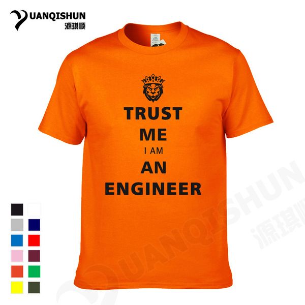 

sport yuanqishun boutique t-shirt new trust me i am an engineer keep calm humor t shirt lion head crown letter printing brand tee