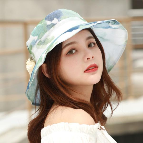 

2020 new women bucket hat bob hat chapeau wholesale fishermen uv protection bob femme caps panama sun beach, Blue;gray