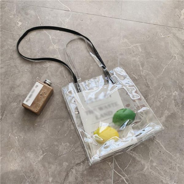 

fashion fashion girls street transparent versatile handbag shoulder messenger package big women bag jelly bag drop shippoing a3