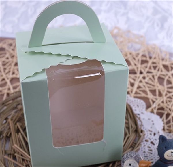 

single cupcake muffin boxes cake paper package case with clear window food storage snacks gift containers birthday party 0 35zx f2