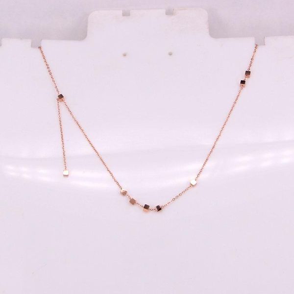 

мода изысканный из нержавеющей стали любовь маленький квадрат кубика подвеска choker ожерелье женщина bridal party xmas подарков, Golden;silver