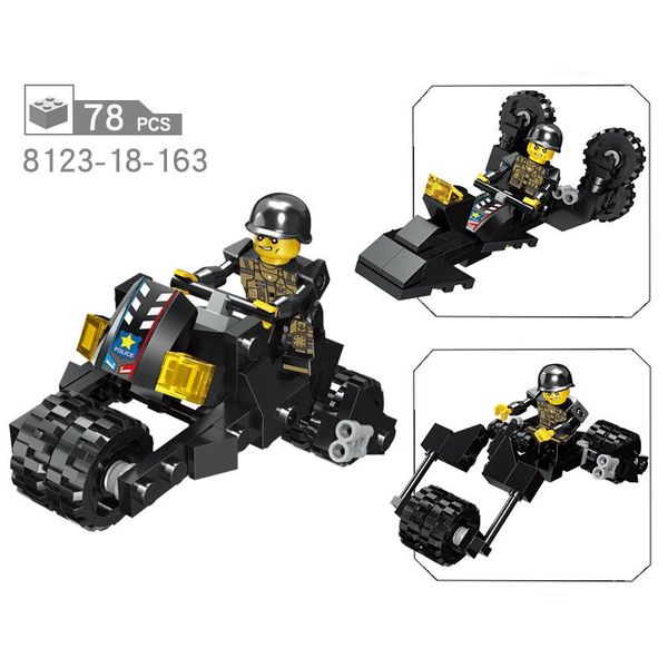 

78pcs/set city swat team building block helicopter truck assemble brick compatible major brands city police toys for children wmtgwc