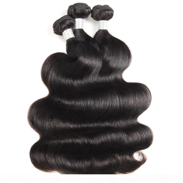 

12a loose wave raw human hair extensions 3 4bundles kinky curly body wave grade quality brazilian peruvian malaysian indian hair bundles, Black