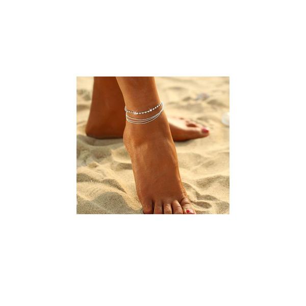 

1 pc multi-layer crystal anklet foot chain summer bracelet charm anklets beach foot wedding jewe qylbjl, Red;blue