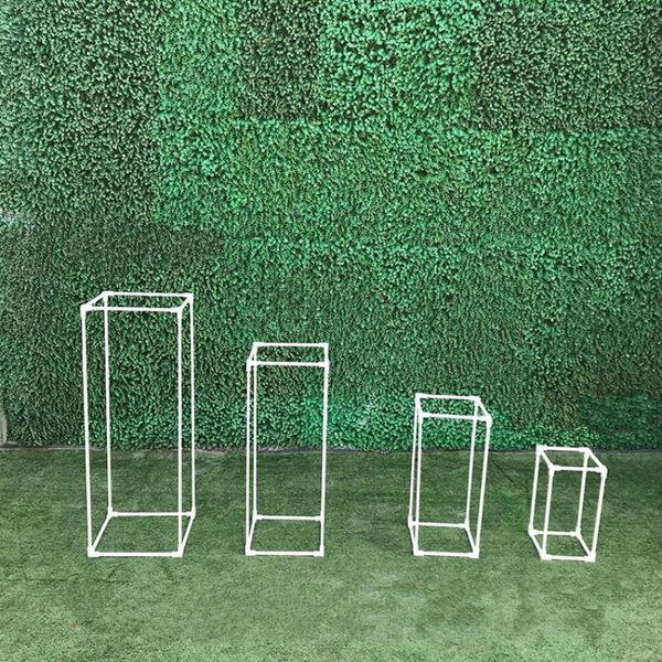 

wedding arch road lead decor artificial flower wrought metal iron square block wedding birthday party event decor flower stand