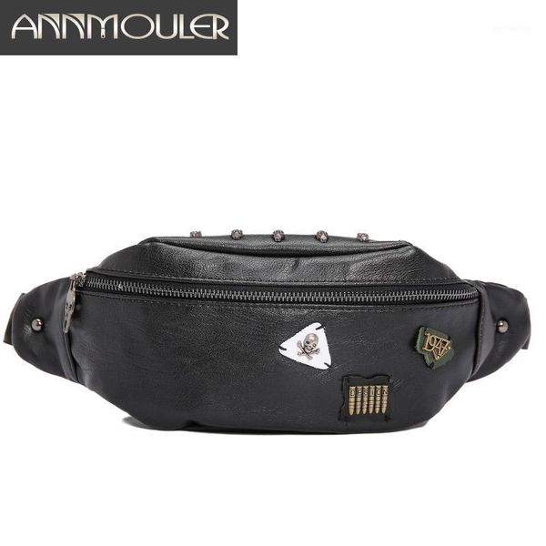 

waist bags annmouler men bag pack travel phone belt pouch for women pu leather fashion shoulder chest hip bags1