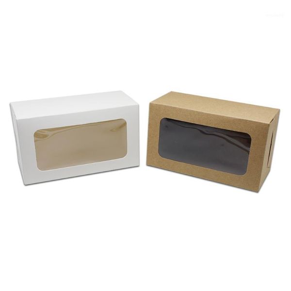 Подарочная упаковка DHL 100pcs / лот гость одолжение Diy Craft Boxes Рождественский торт конфеты белый / коричневая свадьба Kraft Paper Box1