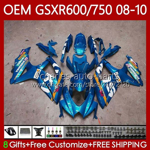 Spritzguss OEM für Suzuki GSXR-750 GSXR600 GSXR 600 750 CC K8 08 09 10 88No.170 GSX-R750 GSXR-600 GSXR750 GSX-R600 600CC Pearl Blue 750CC 2008 2009 2010 Verkleidungsset