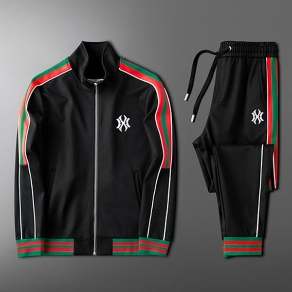 

two-piece leisure sports suit couple suit new trend all-match slim 201114, Gray