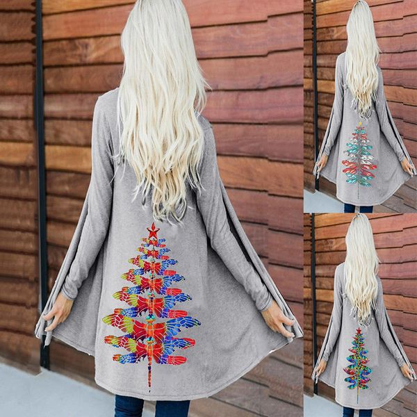 

women's cape spring and autumn new coat european and american long sleeve printed dragonfly cardigan female, Black