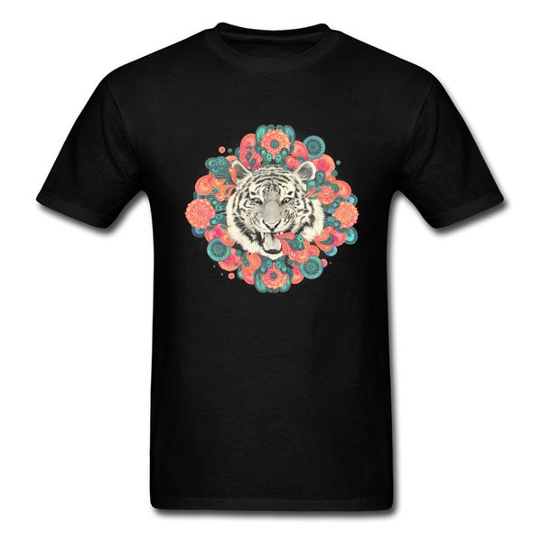 

tiger mandala printed retro vintage hip hop tees black clothes cartoon novelty design sport hooded sweatshirt hoodie t shirt