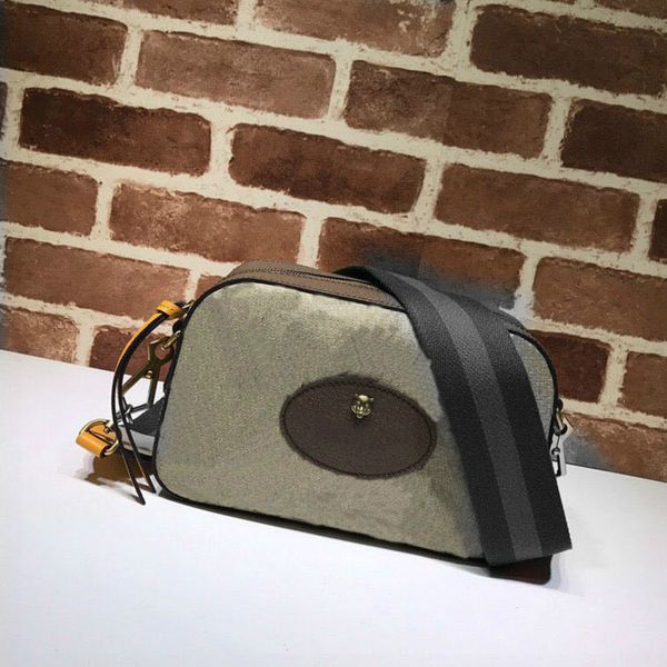 

original leather new tiger head printing contrast postman camera bag canvas zipper wide shoulder strap single shoulder messenger bag