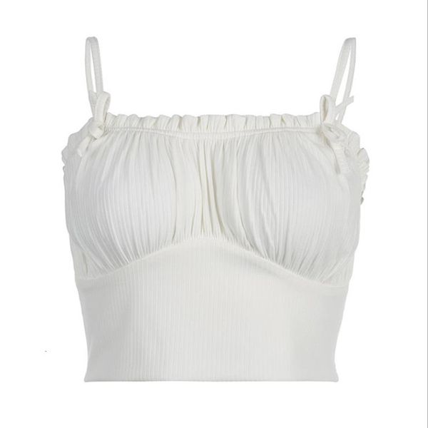 

2021 new female summer suspend color crochet vest xgvd, White