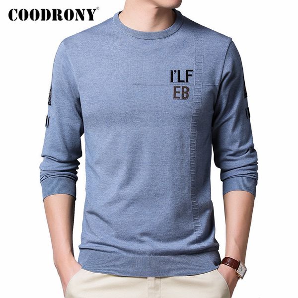 

coodrony brand sweater men spring autumn new arrival cotton knitwear pullover men clothes fashion casual o-neck pull homme c1033 201123, White;black