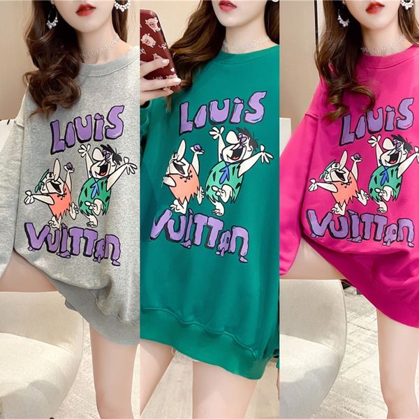 

kjqhu thin students sweetstyle cartoon sweater women dnhro net red korean loose coat fashion sweatercoat sweater versatile, Black