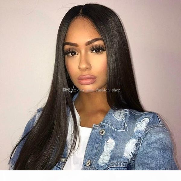 

brazilian straight remy hair 5x5 pu silk base human hair wigs with baby hair pre plucked 8"-26, Black;brown