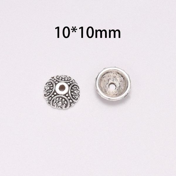 

20шт лот 10 мм шапки из бисера для ювелирных крышек из бисеров, Silver