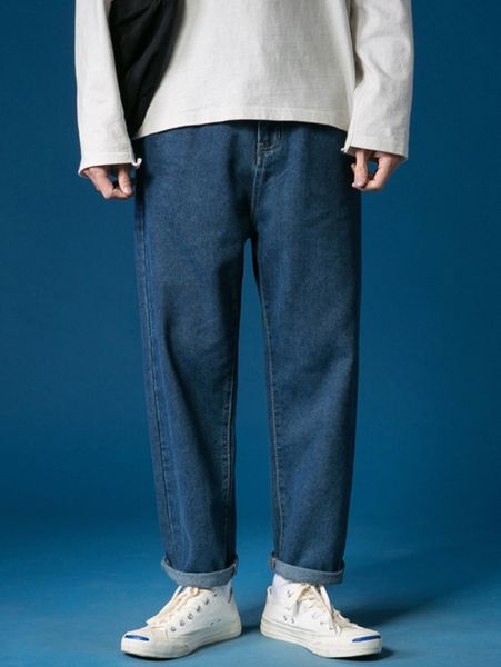 

men solid tapered jeans o8c3#, Blue