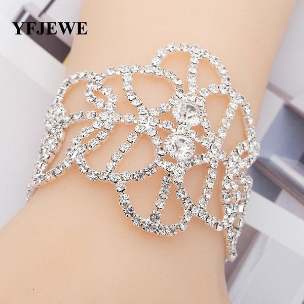 

yfjewe fashion jewelry bracelets for gift new design luxurious charm crystal bracelet for women jewelry wedding accessories b158, Black