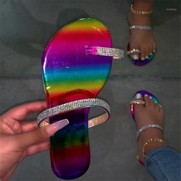 

slippers women 2021 spring/summer flip flop snake pattern graffiti sandals rivet rhinestone outdoor beach flat durable slippers1, Black