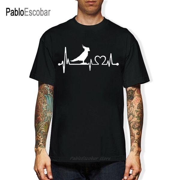 

funny cockatoo bird heartbeat lifeline men short sleeve cotton keep calm and love animal pet hoodie designers t shirts sweatshirt