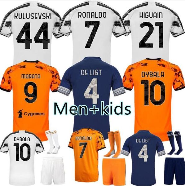 

20 21 ювентусом футбол трикотажные ronaldo 2020 2021 мората юве dybala фаны версии kulusevski mckennie футбол рубашка men + детский комплект, Black;yellow